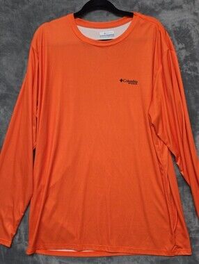 Columbia XL Long-Sleeve Performance Shirt - Bright Orange